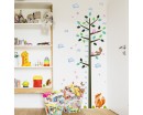 Growth Chart Tree  for Kids Height Ruler with Birdcage and Birds Wall Decal Sticker